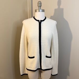 Charter Club Cream and Black Women's Cardigan